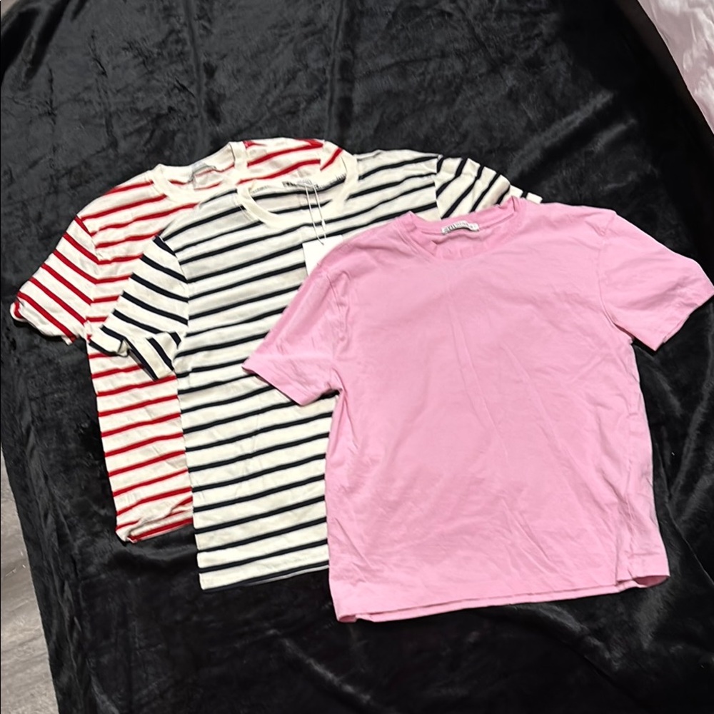 Striped and Solid Kids T-Shirts - Red, Black, Pink